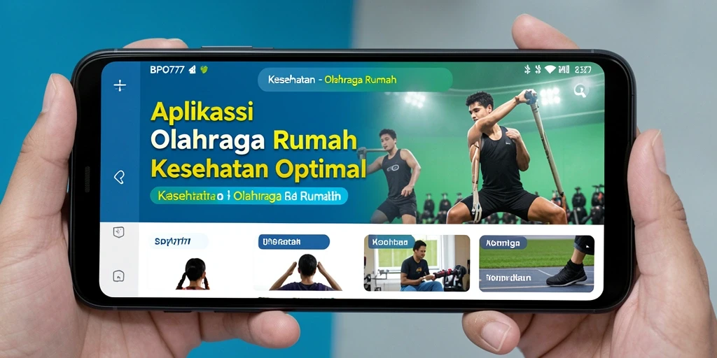 Tampilan antarmuka BPO777 yang intuitif untuk latihan olahraga rumah.