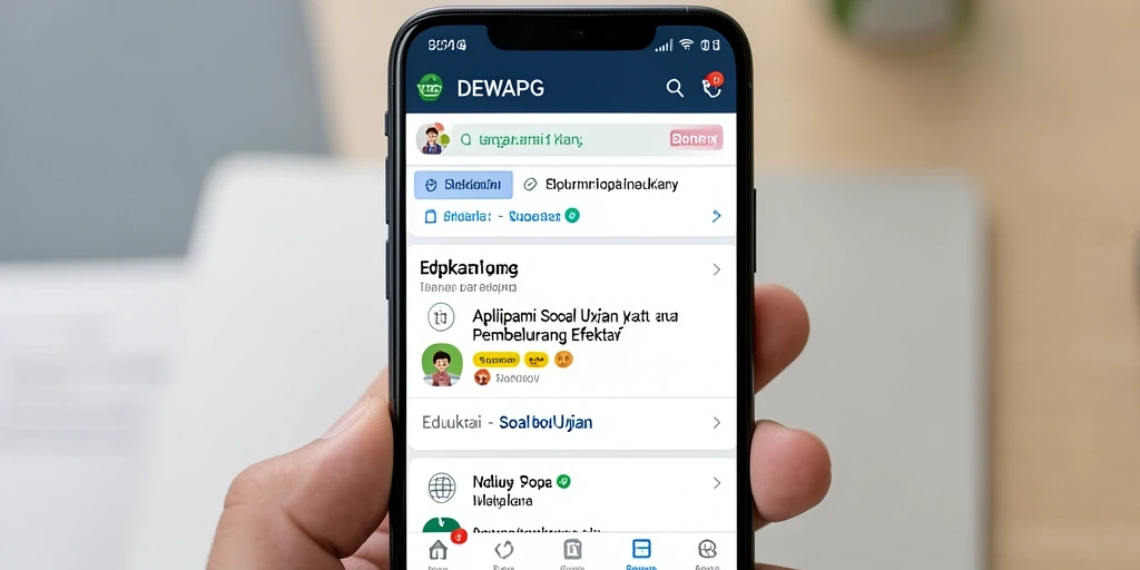 Antarmuka DEWAPG yang intuitif dan fitur soal ujian yang lengkap.