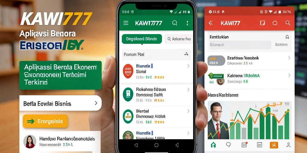Antarmuka intuitif aplikasi KAWI777 dengan berita ekonomi terbaru.