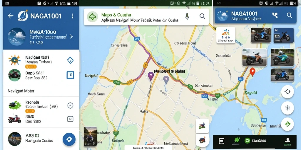 Antarmuka NAGA1001 menampilkan peta navigasi yang jelas dan informatif.