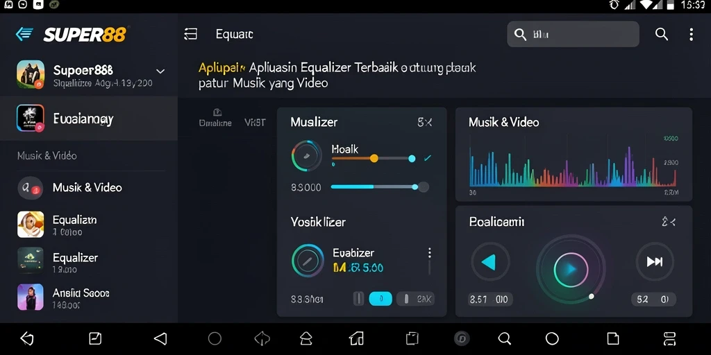 Tampilan antarmuka <strong>SUPER88</strong> yang intuitif dan fungsional untuk Equalizer.