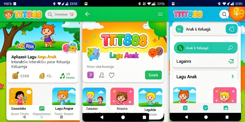 Antarmuka TTT888 yang interaktif untuk lagu anak-anak.
