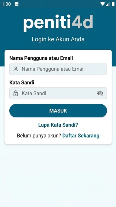 Masuk Akun Peniti4D untuk Pengguna Android