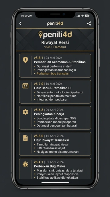 Riwayat Versi Aplikasi peniti4d untuk Android